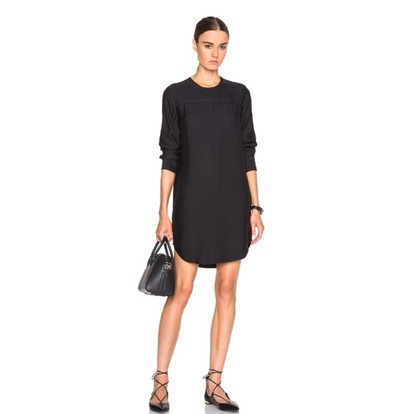 James Perse Dresses & Skirts - JAMES PERSE Sanded Satin Long Sleeve Shirt Dress